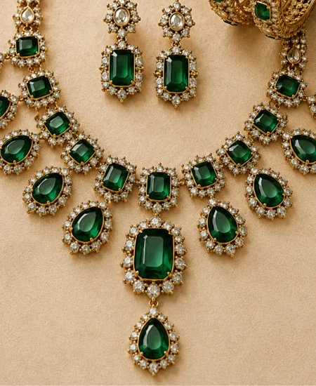 Imperial Emerald Necklace Set