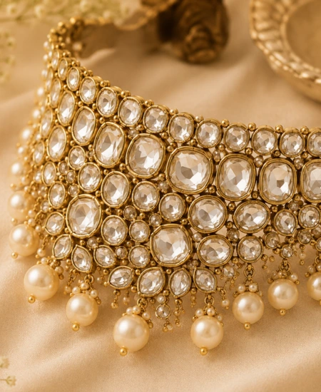 Ivory Pearl Polki Choker