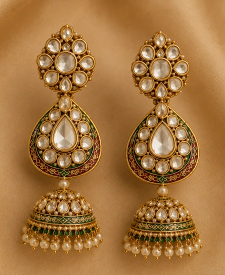 Rajkumari Polki Jhumkas