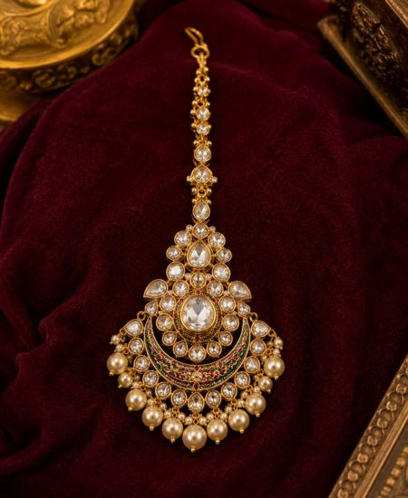 Kundan Pearl Maang Tikka